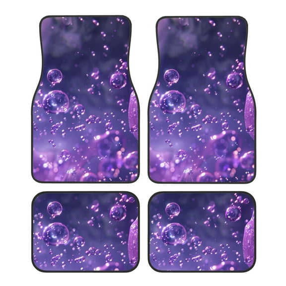 Naloa Purple Bubble Abstract Art Car Foot Mat Set of 4 Pieces - Universal Floor Liner Neoprene Full Set Floor Mats for Cars Trucks SUV