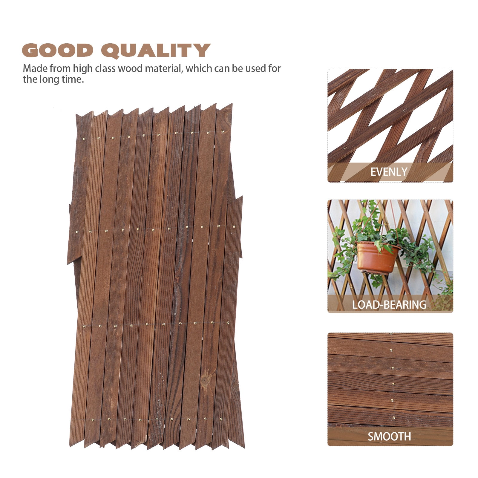 Hytrove Garden Edging Fences Wooden Brown For Yard Scene Layout 2Pcs 17.29X9.04X0.79in