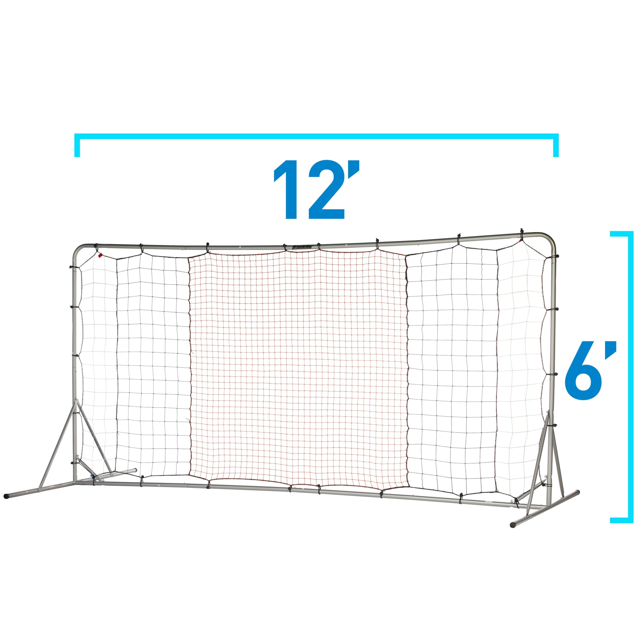 Franklin Sports Soccer Rebounder - Tournament Steel Rebounding Net - Training - 12'x6' - Silver