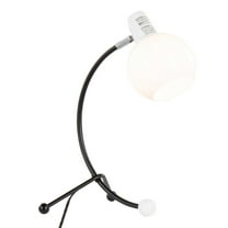 Eileen Contemporary Task Lamp in Black Metal and White Plastic Shade by LumiSource