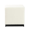 thumbnail image 3 of HomePop Cube Square Design Modern Boucle Fabric Ottoman in White, 3 of 8
