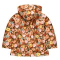 thumbnail image 3 of EnJoCho Toddler Baby Girls Waterproof Jacket Floral Printed Hooded Raincoat Windproof Warm Outwear Button Hoodies Outwear, 3 of 6