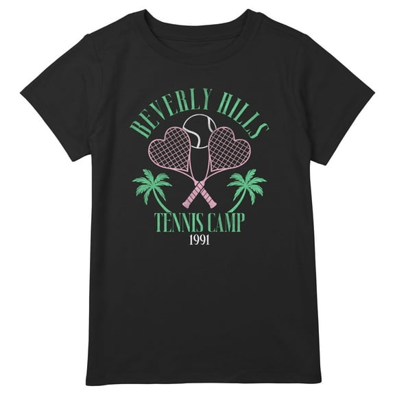 Girl's Lost Gods Beverly Hills Tennis Camp Graphic Tee Black Medium Plus