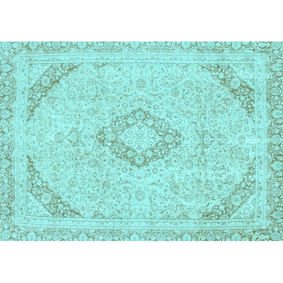 Ahgly Company Indoor Rectangle Abstract Light Blue Modern Area Rugs, 7' x 9'