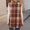 thumbnail image 6 of CCRFTGI Womens Long Vest Flannel Plaid Print Shacket Casual Lapel Neck Sleeveless Blazer Jackets Outerwear Warm Winter Button Up Shirt Jacket Vermilion 2XL, 6 of 8