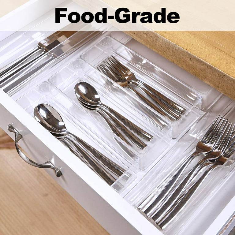 Clear Plastic Drawer Organizer Tray Acrylic 14 PCS for Kitchen
