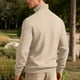 thumbnail image 5 of pstuiky Camisas para hombre de manga larga, Blusa/camiseta informal y moderna de terciopelo de punto con cuello alto y cremallera para hombre, de color liso Tops de talla grande para hombre xxl, 5 of 9