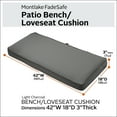 thumbnail image 6 of Classic Accessories Montlake FadeSafe Water-Repellent 42 x 18 x 3 Inch Outdoor Bench Cushion, Light Charcoal, 6 of 17