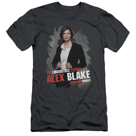 Criminal Minds Alex Blake Adult 30/1 T-Shirt Charcoal