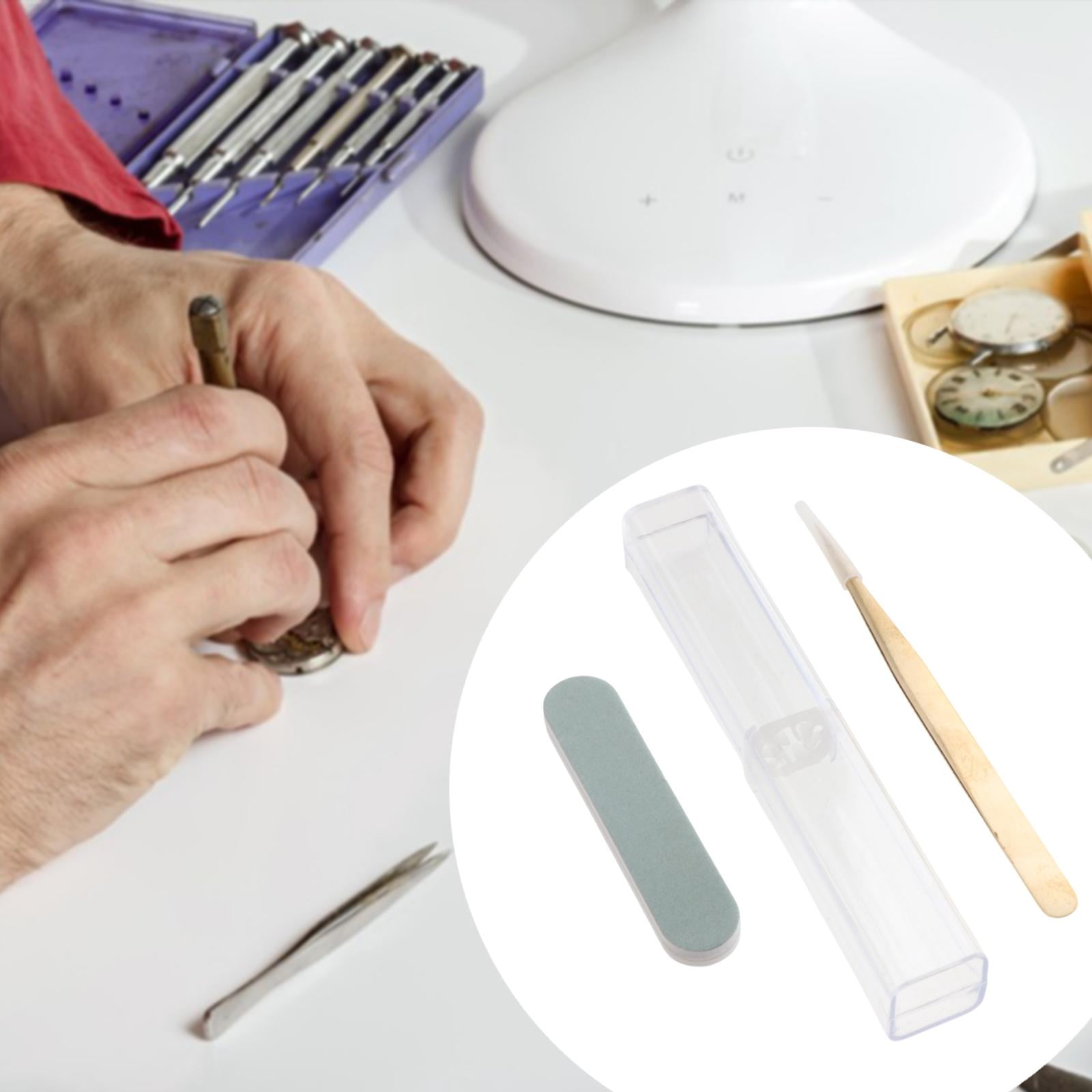 Milageto Accuracy Tweezer Pointed Tweezer Practical Lightweight Versatile Watch Repair Tool for Scratch-sensitive Components Soldering