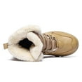 thumbnail image 5 of Lovskoo 2024 Men's Snow Boots Round Toe Platform Solid Color Winter Keep Warm Woolen Casual Bandage Short Boots Khaki, 5 of 9
