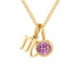 thumbnail image 1 of Collier Rune Tridimensionnel des Douze Constellations, Luxe Léger, Couleur, Collier Pierre de Naissance en Strass, Collier en Acier Inoxydable, 1 of 6