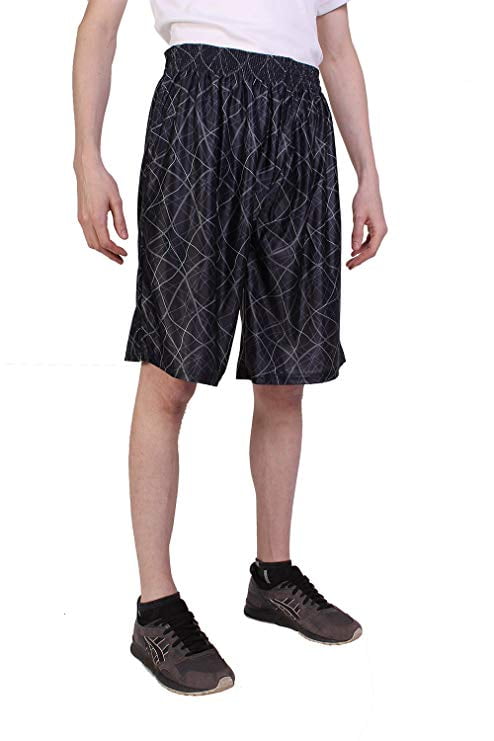 North 15 Men's Mesh Basketball Shorts with Side Pockets-3320-Black-Charcoal-M - Walmart.com