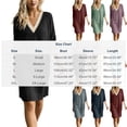 thumbnail image 4 of Vetsdori Women's Solid Color V-Neck Lace 3/4 Sleeve Linen Shift Dress Casual Flowy Summer, 4 of 9