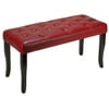 Cortesi Home Mozart Tufted Piano Bench Ottoman, Red