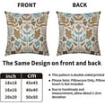 thumbnail image 4 of Brown Blue Grey Floral Pillow Covers 16x16 Set of 2 Summer Fall Flower Leaves Block Print Decorative Throw Pillow Cases Outdoor Farmhouse Decoration for Sofa Couch Bed, 4 of 6