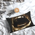 thumbnail image 5 of Zufioo Golden Lips Modern Sculpture Print Double-Sided Throw Pillow Cover, Pillow Protector Home Decor - With Hidden Zipper, Suitable for Bedroom, Living Room, Car Interior-20"x30", 5 of 6
