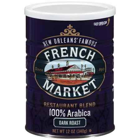 French Quarter French Market - French Market Coffee, Restaurant Blend Dark Roast Can, 12 oz