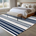 thumbnail image 4 of Navy Blue Striped Area Rug 5x8 FT, Non Slip Bedroom Throw Carpet, Farmhouse Geometric Stripe Washable Soft Floor Carpet Non-Shedding Rug for Living Room Nursery Dorm Office, 4 of 9
