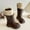 Brown, variant on Luogg Girls Winter Fashion Boots Warm Tall Leather Booties For Kids Stylish Long Boots Comfortable Non Slip Snow Boots for Girls Size 3.5-4 Years