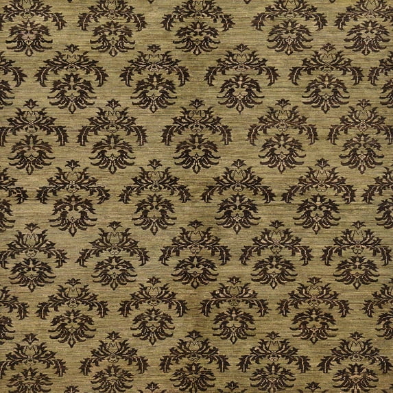 Ahgly Company Machine Washable Indoor Square Abstract Cinnamon Brown Area Rugs, 5' Square