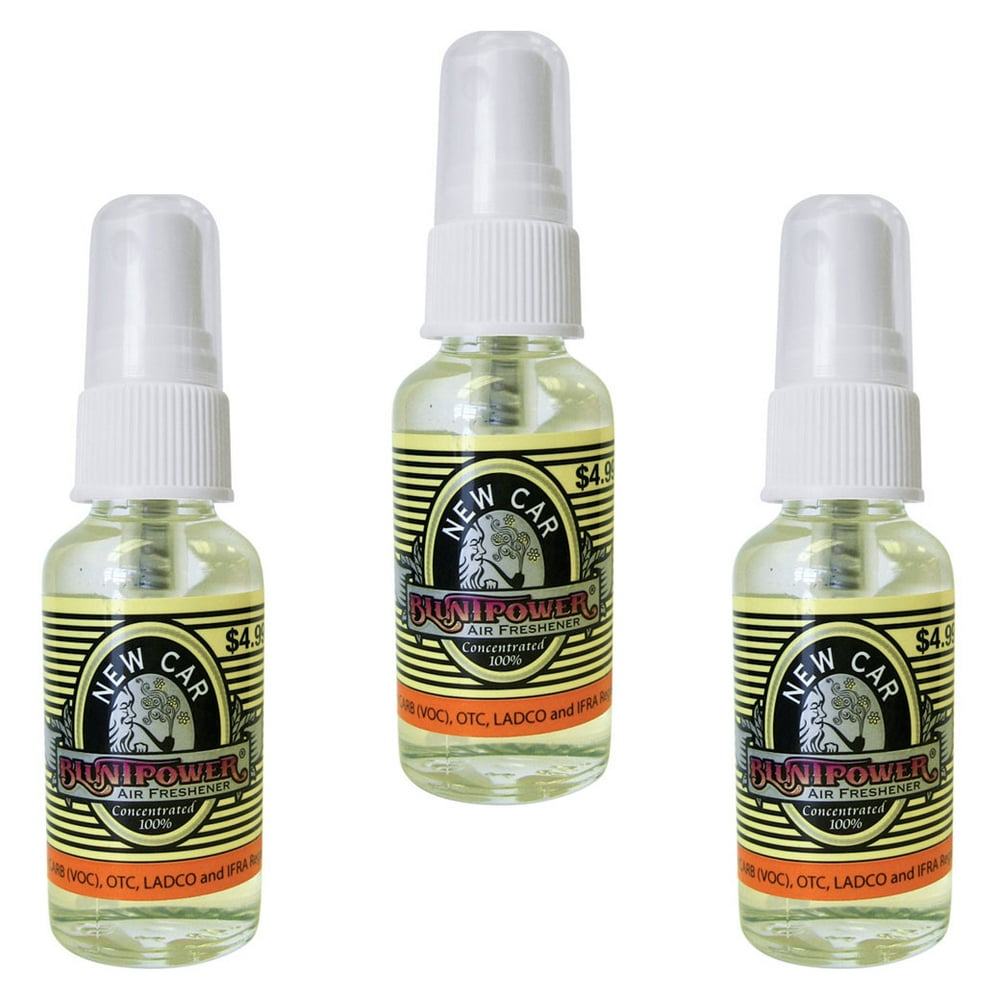 BluntPower 1 oz Bottle Oil Based Air Freshener & Oil Burner, New Car (Pack of 3)