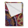 thumbnail image 2 of Mandala Soft Flannel Fleece Throw Blanket, Vintage Style Wedding Invitation Card with Mandala Motif Flower Illustration, Cozy Plush for Indoor and Outdoor Use, 70" x 90", Maroon and Red, by Ambesonne, 2 of 5