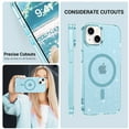 thumbnail image 4 of VENINGO Magnetic for iPhone 13 Case / iPhone 14 Case Clear Glitter, Compatible with Mag-safe, TPU Transparent Shockproof Slim Bling Sparkly Bumper Cover Phone Case for Women Girls, Blue, 4 of 10