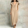 thumbnail image 5 of QGJZVUNL Flutter Sleeve Maxi Dresses for Women Summer Outfits Casual Ruffle V Neck Sleeveless Sundress Size S, 5 of 6