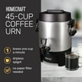 thumbnail image 2 of HomeCraft 45-Cup Coffee Brewer, Quick-Brewing Electric Coffee Pot with Dripless Spigot, Stainless Steel, 2 of 6