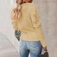 thumbnail image 6 of Hinvhai Plus Size Sweater Tops On Seasonal Clearance Autumn and Winter Women's Pullover Blouse Knitting Long Sleeve Solid Tops Sweaters Khaki 4(S), 6 of 9