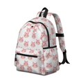 thumbnail image 2 of Pink Cat Head White Pattern Cute School Backpack with Padded Back and Adjustable Shoulder Straps 13.4"x11"x4.7", 2 of 4