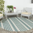 thumbnail image 3 of SAFAVIEH Courtyard Patrice Striped Indoor/Outdoor Area Rug, 7'10" x 7'10" Round, Grey/Blue, 3 of 8