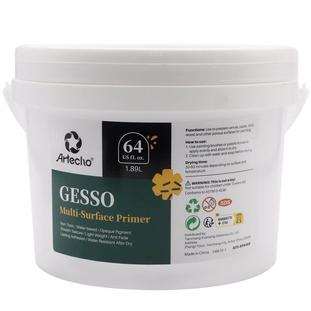 Imprimación Gesso Blanco Artecho 1.89L para Pintura Acrílica