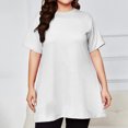 thumbnail image 5 of Oversized Tshirt Dress Women Crew Neck Side Slit Womens Blouses Loose Lightweight Casual Womens Summer Tops Short Sleeve, 5 of 5
