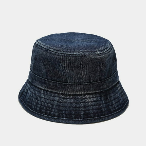 Fesfesfes Adult Bucket Hat Solid Denim Sunshade Hat Fisherman's Hat Basin Hat Outdoor Hat