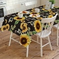 thumbnail image 4 of Yellow Sunflowers Rectangle Tablecloth, Summer Botanical Elegant Pastoral Bees Waterproof & StainResistant Tablecloth, Washable Oil-proof Table Cover for Dining/Party/Wedding/Camping/Buffet 54x108 In, 4 of 9