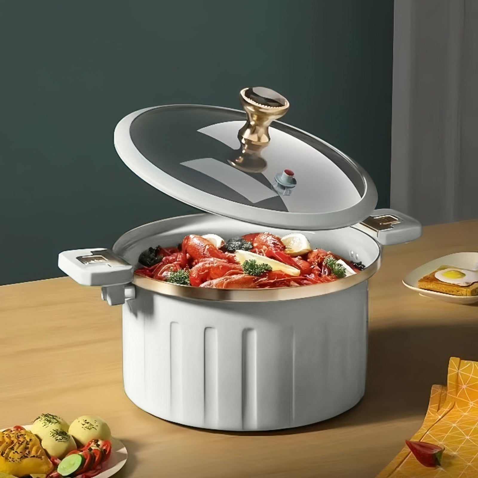 HengDidi 8L Multifunctional Pressure Cooker with Vacuum Seal Technology, Large Capacity Soup Pot for Fast Cooking Kitchen Convenience