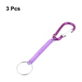 thumbnail image 2 of 3pcs Purple Plastic Stretchy Spiral Spring Coiled Coil Cord Keychain Key Chain Rope Carabiner Hook, 2 of 5