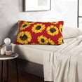 thumbnail image 6 of Lsque Sunflowers On Red Pattern Pillow Case – Soft & Cozy Throw Pillow Cover, Hypoallergenic Cushion Case for Sleeping Women with Envelope Closure-20"x30", 6 of 6