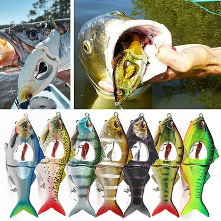 AURORA TRADE Fishing Lures Sinking Vivid Shape Swimbait Crankbait Propeller Natural Swimming Style 360 Degree Rotary Hard Fishing Baits 3D Eyes Popper Crankbaits