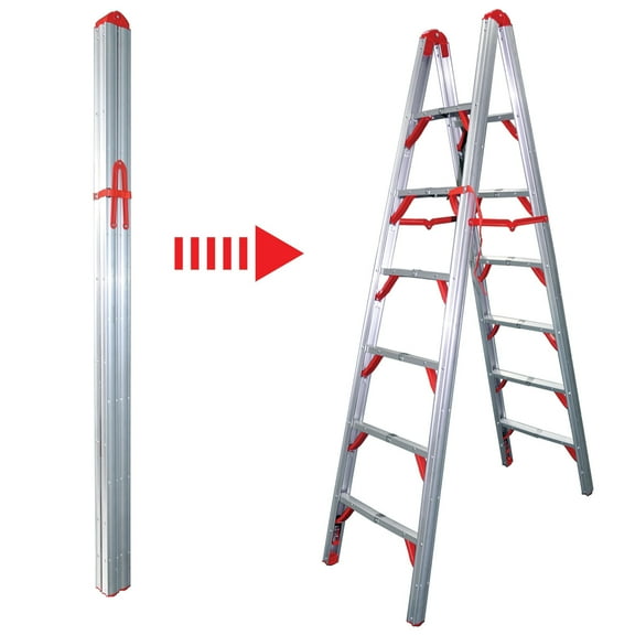 Telesteps 700FLD OSHA Compliant 7 ft Double sided folding step ladder (STIK)