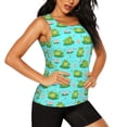 thumbnail image 2 of Gukieu Frogs And Aquatic Plants Print Women's Quick-drying Fitness Vest, Round Neck Sleeveless Fitness T-shirt, Suitable for Yoga, Sports-XX-Large, 2 of 7