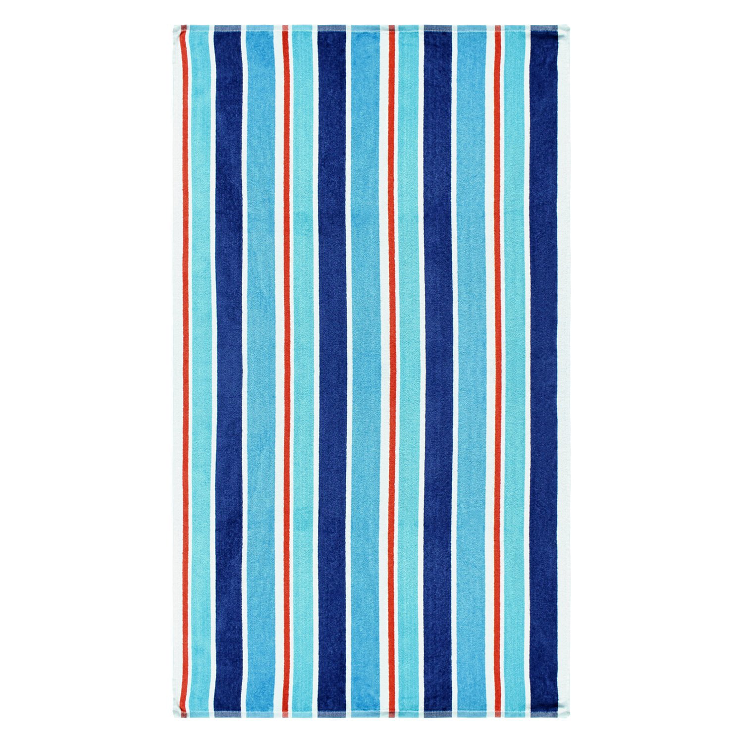100% Cotton Ocean Stripes Oversized Beach Towel - Blue Default Title ...