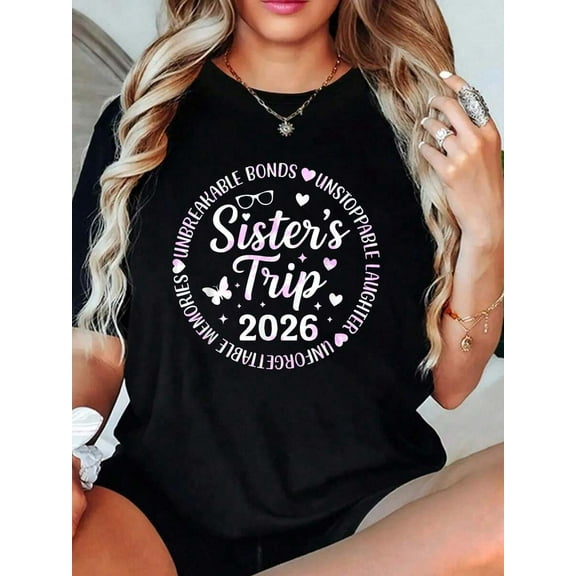 Sisters Trip 2026 Matching Tie Dye Travel Outfit T-Shirt Outfits For Women