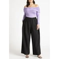 thumbnail image 3 of ELOQUII Women's Plus Size Pleat Detail Trouser With Long Belt, 3 of 3
