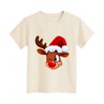 thumbnail image 4 of Xyant Christmas Shirt Kids, Boys Girls Reindeer Print Crew Neck Short Sleeve T Shirts Toddler Xmas Holiday Casual Graphic Tee Tops, Size 7-8 Years, 4 of 4