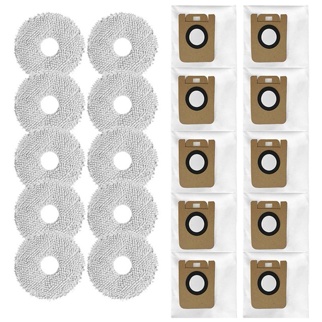 Bolsas de Polvo de Repuesto PañO de Mopa para Bot L10S Ultra/ S10/ S10 Pro Robot Aspirador Accesorios