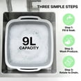 thumbnail image 2 of Collapsible Wash Basin with Drain Plug, 2.4 Gallons Space-Saving Camping Sink for RV, Collapsible Dish Tub (Gray), 2 of 7