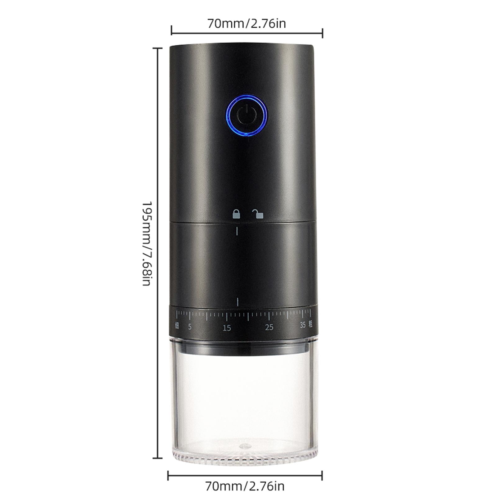 Yajisi Upgraded Portable Electric Burr Coffee Grinder Ceramic Blade USB Rechargeable Black (4.33 inches / 11.0 cm)